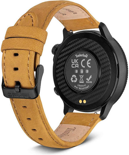 Timberland Trail Force S1 48mm Smartwatch with Heart Rate Monitor (Light Brown Leather Strap Gift Set) view 4