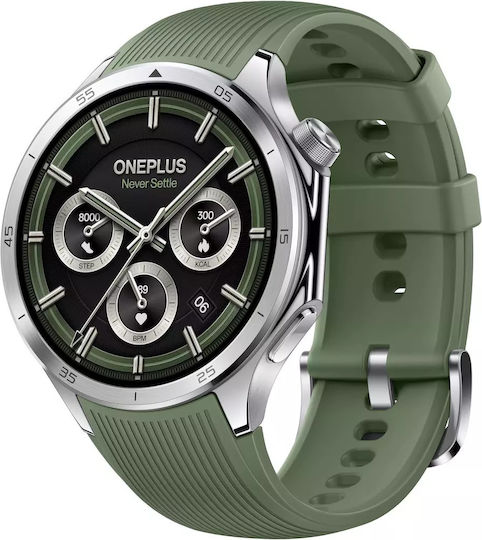 OnePlus Watch 3 Stainless Steel 47mm Waterproof with Heart Rate Monitor (Emerald Titanium)