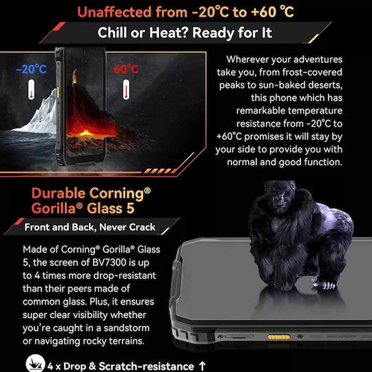 BlackView BV7300 Dual SIM (6GB/256GB) Resistant Smartphone Black view 8