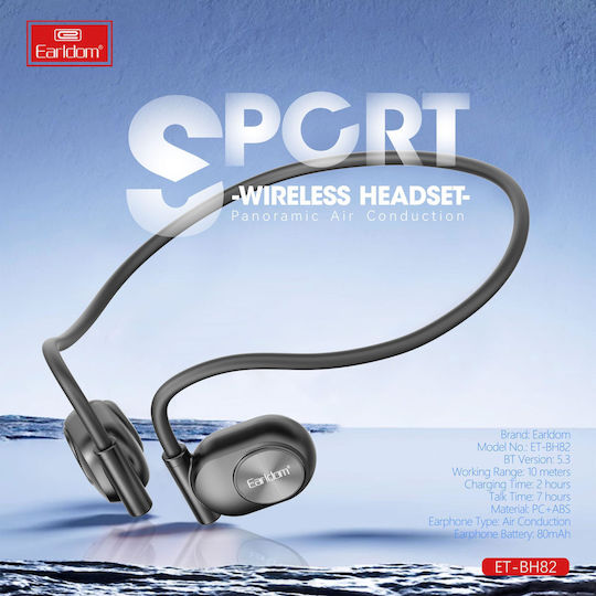 Earldom ET-BH82 Open Ear Bluetooth Handsfree Earphones Black view 3