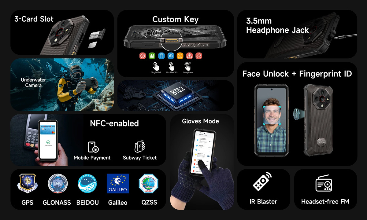 Ulefone Armor X16 Pro Dual SIM (6GB/128GB) Resistant Smartphone Wasteland Shadow view 8
