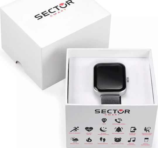 Sector S03 Smartwatch with Heart Rate Monitor (Silver Stainless Steel) view 4