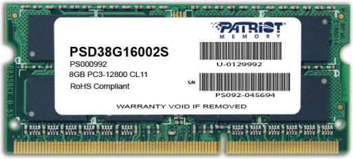 Patriot DDR3 with Module 1x8GB and Speed 1600 for Laptop PSD38G16002S