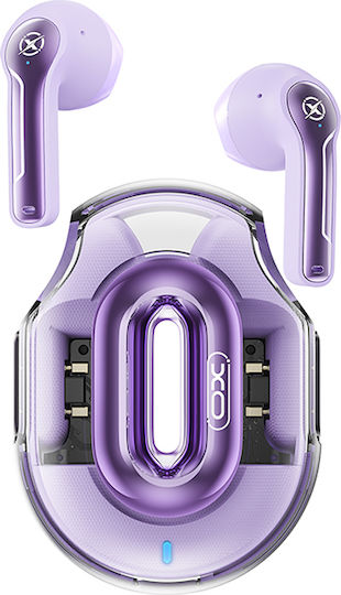 XO X43 Earbud Bluetooth Handsfree Headphones with Sweat Resistance and Charging Case Purple
