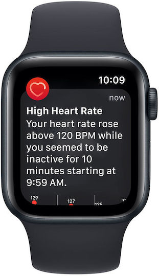 Apple Watch SE 2023 Aluminium 40mm Waterproof with Heart Rate Monitor (Midnight with Midnight Sport Band (S/M)) view 5
