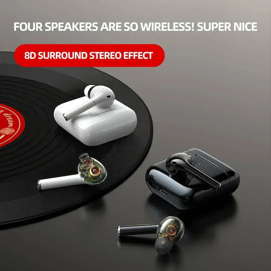 Nubi S10 In-ear Bluetooth Handsfree Earphones with Sweat Resistance and Charging Case White vue 4