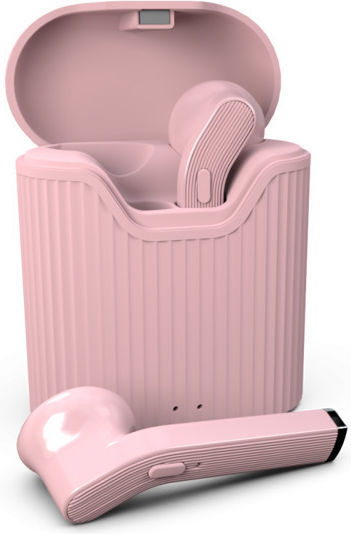 Musthavz Earphone True Earbud / In-ear Bluetooth Handsfree Earphones with Charging Case Pink vue 2