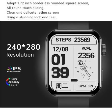 NK20 43mm Smartwatch with Heart Rate Monitor (Pink) view 3