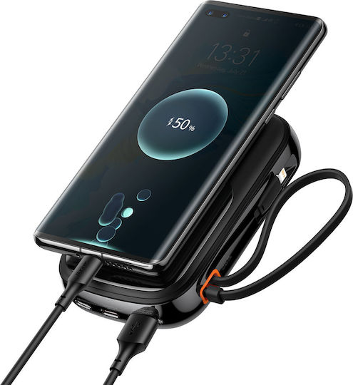 Baseus Qpow Digital Display Power Bank 10000mAh 22.5W with USB-A Port and 2 USB-C Ports Power Delivery Black vue 3