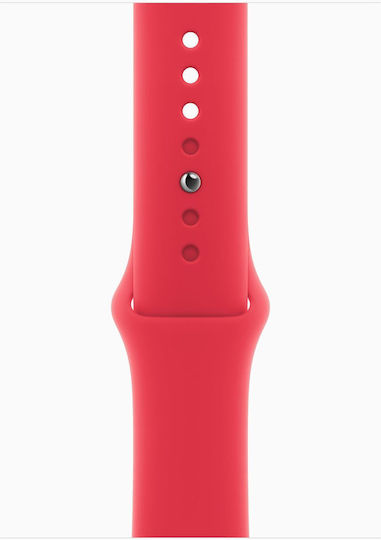 Apple Watch Series 9 Cellular Aluminium 41mm Waterproof with eSIM and Heart Rate Monitor ((PRODUCT)RED Sport Band (S/M)) view 3
