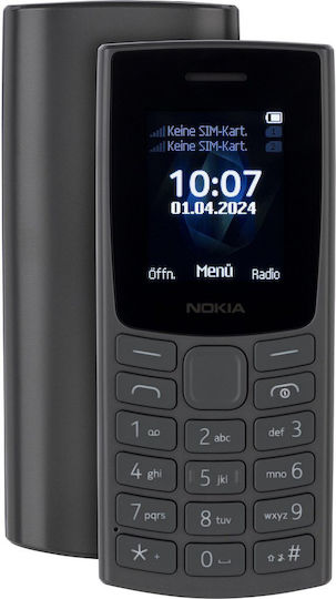 Nokia 105 4G (2023) Dual SIM (125MB/125MB) Mobile with Buttons (English Menu) Charcoal vue 4