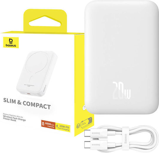 Baseus Mini MagSafe Power Bank 6000mAh 20W with USB-C Port White view 1