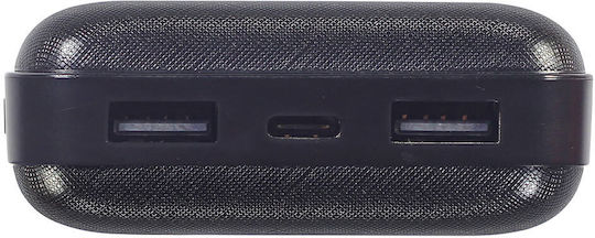 Lamtech LAM112112 Power Bank 20000mAh with 2 USB-A Ports Black vue 4