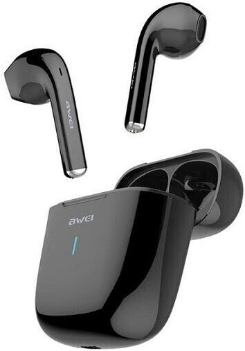 Awei T26 Earbud Bluetooth Handsfree Earphones with Charging Case Black view 3