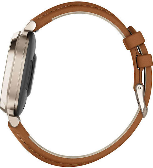 Garmin Lily 2 Classic Aluminium Waterproof Smartwatch with Heart Rate Monitor (Cream Gold with Tan Leather Band) view 8