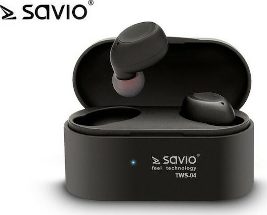 Savio TWS-04 In-ear Bluetooth Handsfree Earphones with Charging Case Black view 8