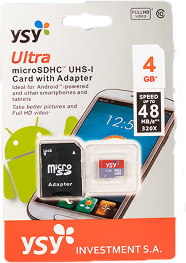 YSY microSDHC 4GB Class 10 with Adapter