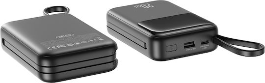 XO PR234 Power Bank 20000mAh with USB-A Port and USB-C Port Black view 2