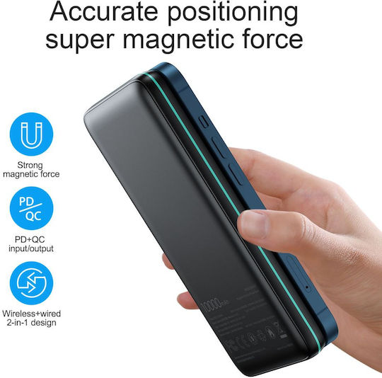 Joyroom Power Bank 10000mAh 15W with USB-A Port and USB-C Port Black view 7