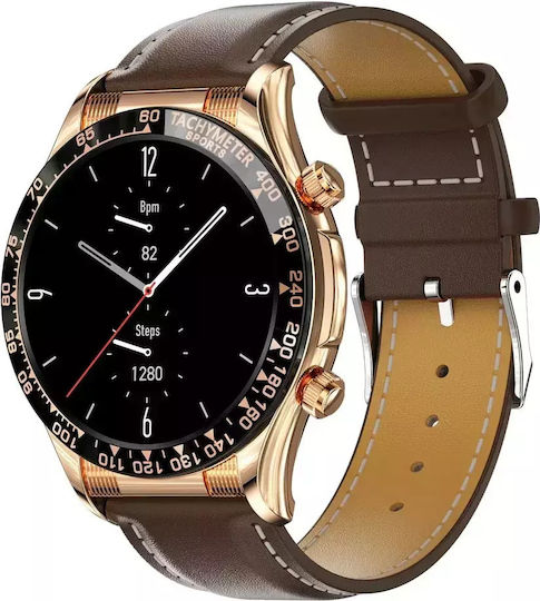 Nubi E18 PRO Smartwatch with Heart Rate Monitor (Brown / Golden) view 2