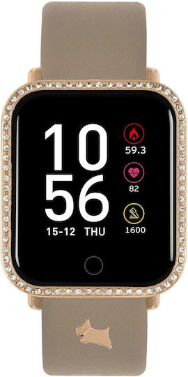 Radley London Aluminium Smartwatch with Heart Rate Monitor (Stone Leather Strap)