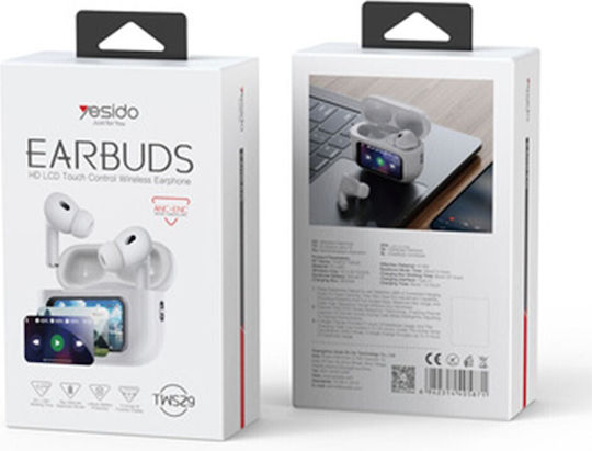 Yesido TWS29 In-ear Bluetooth Handsfree Earphones with Charging Case White view 1