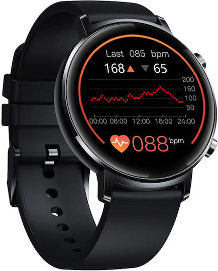 Firstwear Smartwatch Fitness Bracelet Idealstore 1.3-inch Full Round Touch Screen Water Resistant Heart Rate Monitoring Blood Pressure Multi-sport Function Compatible Android Ios Black view 1