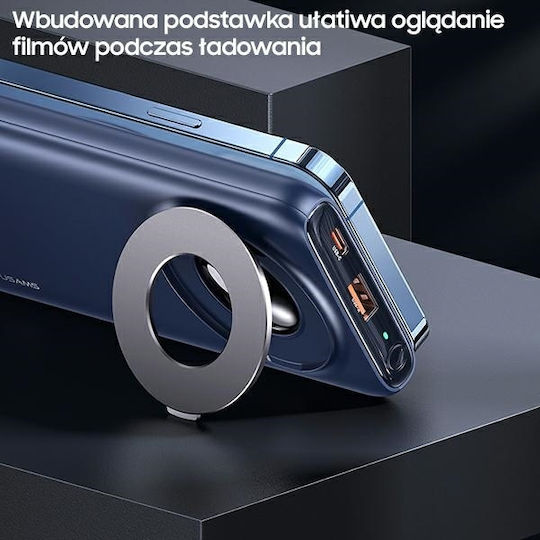 Usams PB62 MagSafe Power Bank 10000mAh 20W with USB-A Port and USB-C Port Power Delivery / Quick Charge 3.0 Blue vista 4