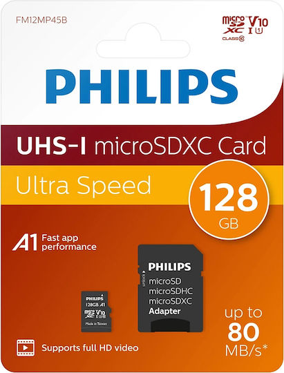Philips microSDXC 128GB U1 UHS-I with Adapter view 1