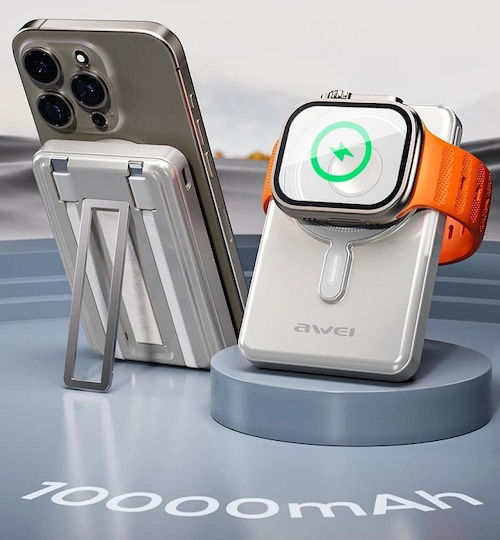 Awei P92K MagSafe Power Bank 10000mAh 20W Silver view 4