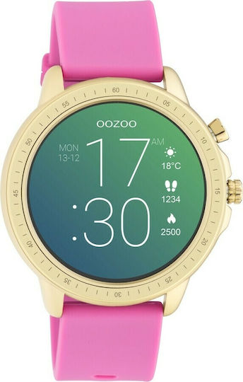 Oozoo Q00320 45mm Smartwatch with Heart Rate Monitor (Gold / Fuchsia) view 2