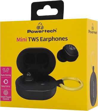 Powertech PT-1392 In-ear Bluetooth Handsfree Earphones with Sweat Resistance and Charging Case Black vue 7