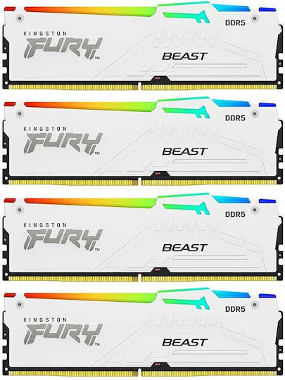 Kingston Fury Beast RGB DDR5 128GB RAM with 4x32GB Modules and Speed 5200 for Desktop KF552C40BWAK4-128 view 2