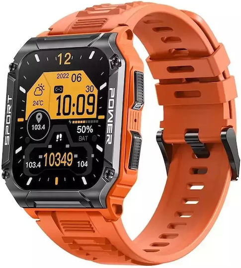 Nubi NX6 Smartwatch with Heart Rate Monitor (Orange) view 2
