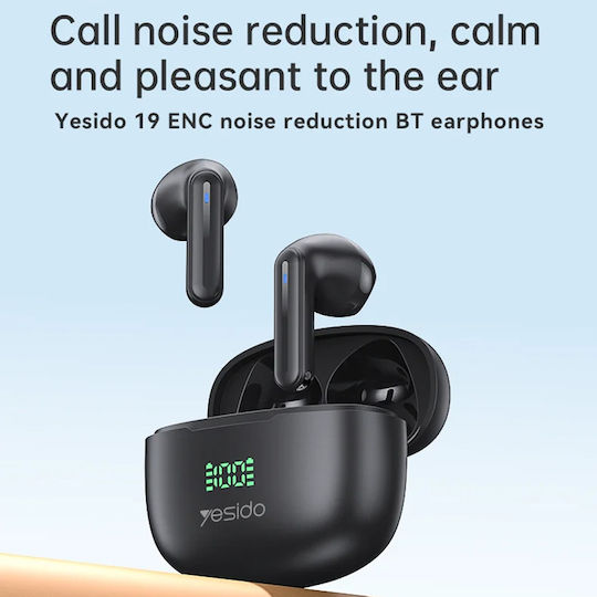 Yesido TWS19 Earbud Bluetooth Handsfree Earphones with Charging Case Black view 4