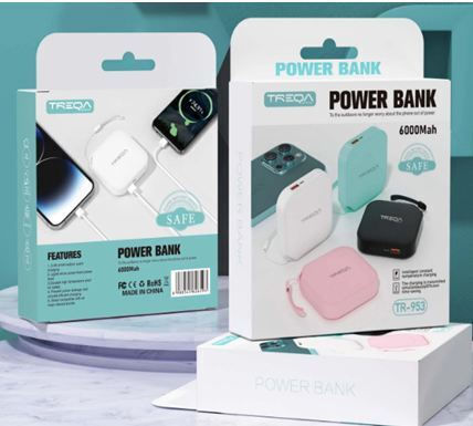 Treqa TR-953 Power Bank 6000mAh Turquoise view 3