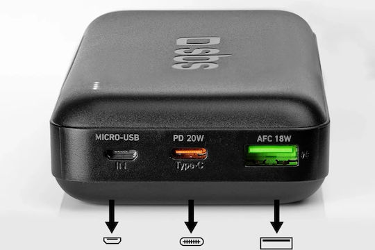 SBS Power Bank 20000mAh 20W with USB-A Port and USB-C Port Power Delivery Black view 3