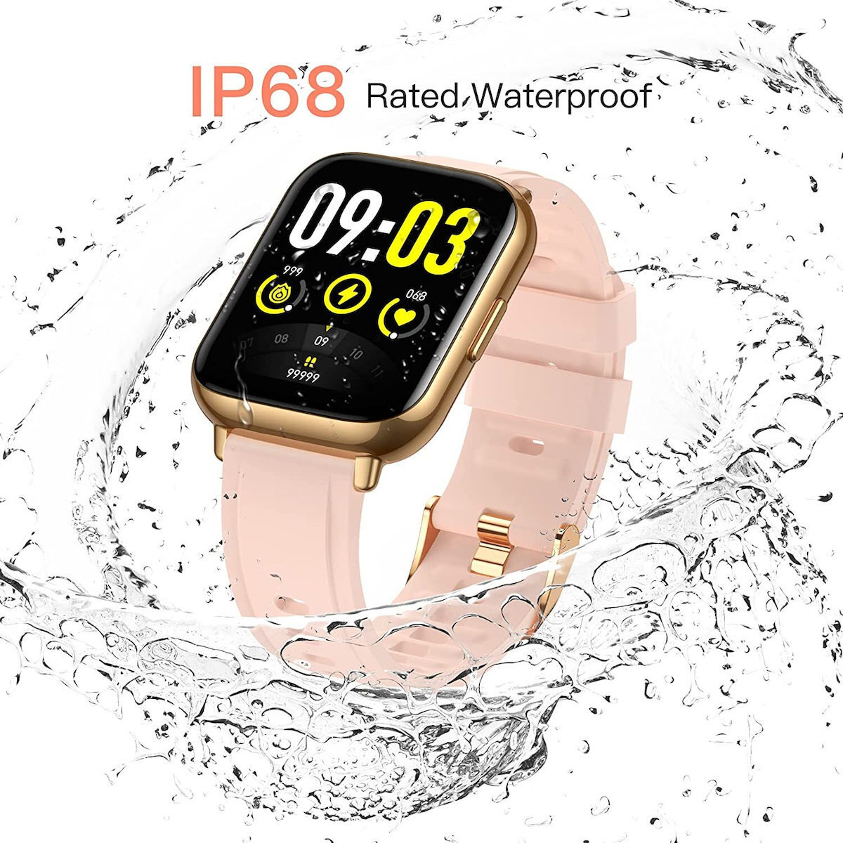 Agptek Smartwatch with Heart Rate Monitor (Rose Gold) view 5