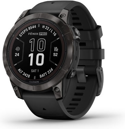 Garmin fenix 7 Pro Sapphire Solar Titanium 47mm Waterproof Smartwatch with Heart Rate Monitor (Titanium Carbon Gray DLC with Black)