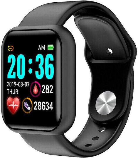 Smartwatch Fitness Bracelet D&k Call Sms Social Media Notifications Physical Activity Monitoring Sleep Heart Rate Pedometer Music Player Black view 1