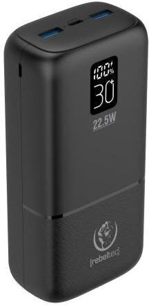 Rebeltec P30 Power Bank 30000mAh 22.5W with 2 USB-A Ports and USB-C Port Power Delivery Black