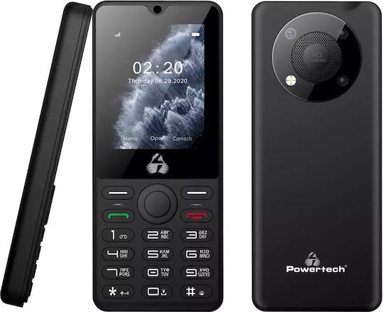 Powertech Milly Big II Dual SIM Mobile with Buttons Black view 2