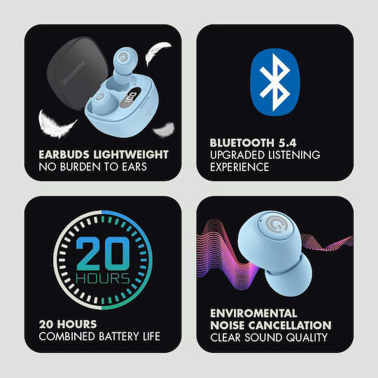 Sonic Gear EarPump TWS Jewel 2 In-ear Bluetooth Handsfree Earphones with Sweat Resistance and Charging Case Blue view 4