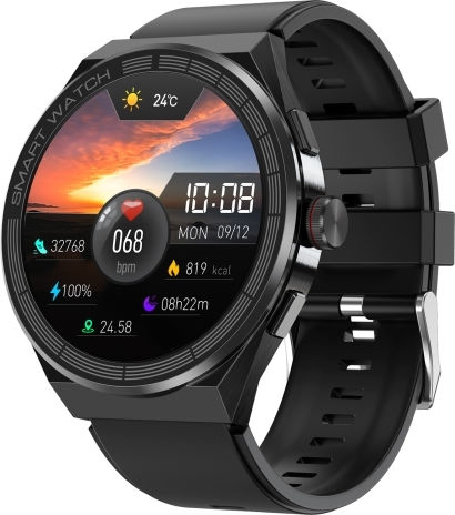 Bm01 1.45 Inch Silicone Band Ip68 Waterproof Smart Watch Support Bluetooth Call Nfc Black view 1