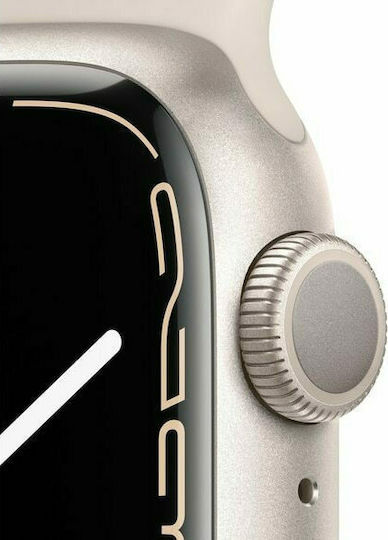 Apple Watch Series 7 Aluminium 45mm Waterproof with Heart Rate Monitor (Starlight) view 2