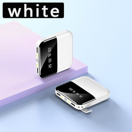 DX146S2 Power Bank 10000mAh 22.5W with 2 USB-A Ports and USB-C Port White