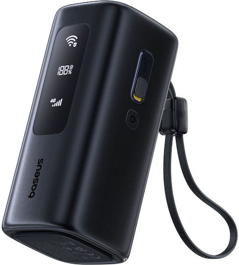 Baseus EnerGeek GX11 MiFi Power Bank 20000mAh 67W with USB-A Port and 2 USB-C Ports Black