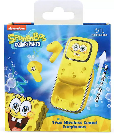 OTL Spongebob Earbud Bluetooth Handsfree Earphones with Charging Case Yellow view 4