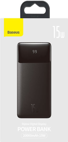 Baseus Bipow Digital Display Power Bank 20000mAh 15W with 2 USB-A Ports and USB-C Port Black vue 4