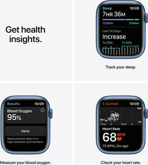 Apple Watch Series 7 Aluminium 45mm Waterproof with Heart Rate Monitor (Blue) vue 5